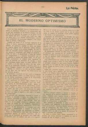 El moderno optimismo