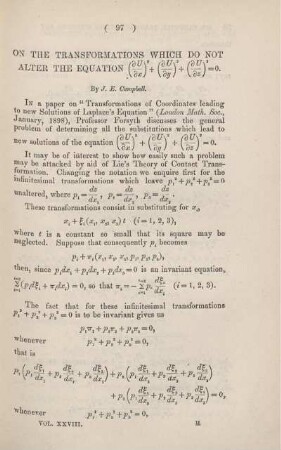 On the transformations wich do not alter the equation... .