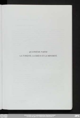 Quatrième Partie La Turquie, La Grèce Et La Minorité