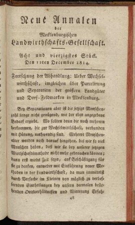 Acht und vierzigstes Stück. Den 12ten December 1814.
