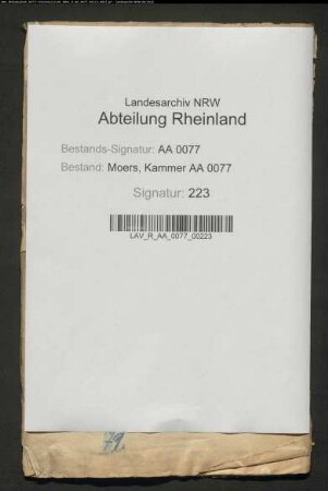 Domänen- und geistliche Güterrechnung des Fürstentums Moers und der Herrlichkeit Krefeld
