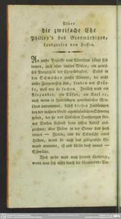 Uiber die zweifache Ehe Philipp's des Grosmüthigen, Landgrafen von Hessen