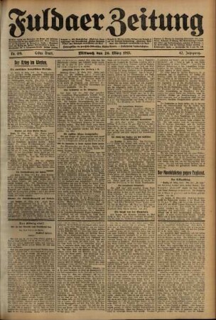 Erste Ausgabe vom Mittwoch, den 24. März 1915.