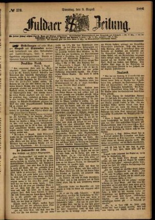 Ausgabe vom Dienstag, den 03. August 1886.