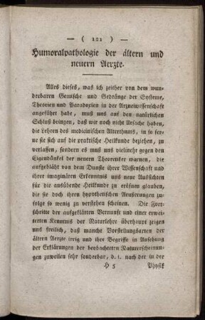 Humoralpathologie der ältern und neuern Aerzte.