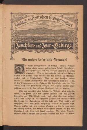 An unsere Leser und Freunde