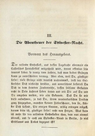 III. Die Abentheuer der Sylvester-Nacht