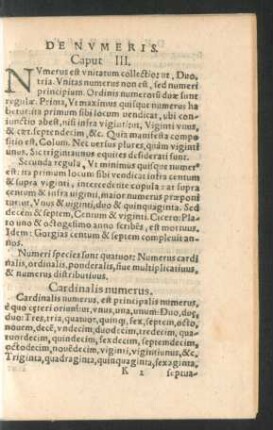 De Numeris. Caput III.