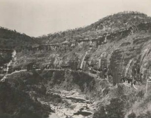Ajanta, Indien. Höhlentempel von Ajanta (Ajanta-Höhlen (seit 1993 Weltkulturerbe der UNESCO)