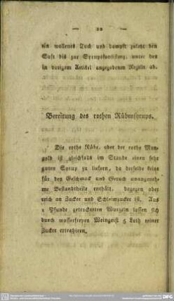 Bereitung des rothen Rübensyrups
