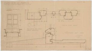 Fischer, Theodor; Planegg bei München (Bayern); Ev. Waldkirche - Fenster EG (Grundriss, Ansicht, Details)