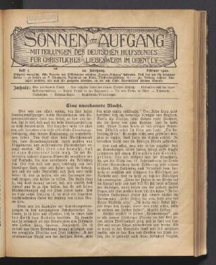 Heft 5. 22. Jahrgang. Februar 1920
