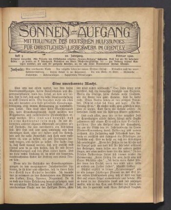 Heft 5. 22. Jahrgang. Februar 1920