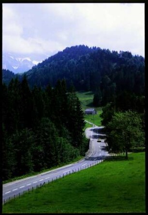 Schwägalp: Straße Urnäsch, Schwägalp, mit Säntis
