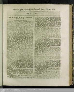 Beilage zum literarischen Conversations-Blatt, 1823. Nr. 2. April 9.