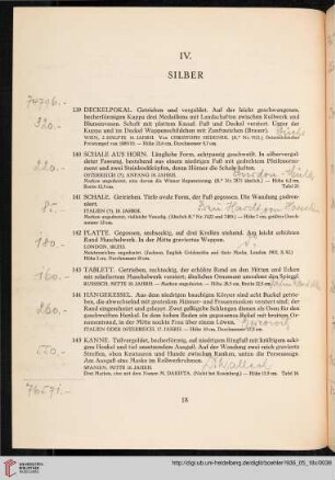 IV. Silber (Nr.139-268)
