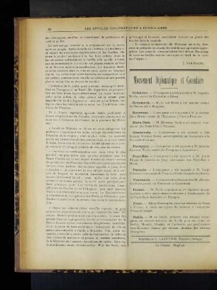 Mouvement Diplomatique et Consulaire