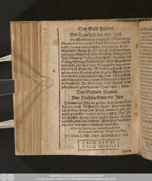 Das Sexte Capittel Von Kranckheit des 1601. Jars.
