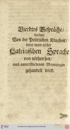 Vierdtes Gespräche