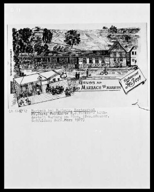 Postkarte mit dem Gasthaus Jost in Marburg