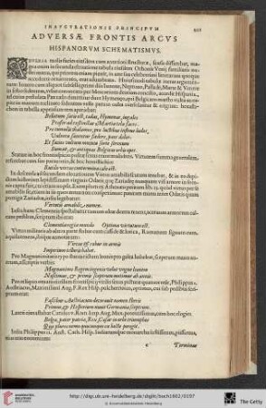 Adversae frontis arcus hispanorum schematismus