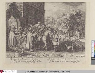 [Der verlorene Sohn verlässt das Haus seines Vaters; The prodigal son leaving his father's house]