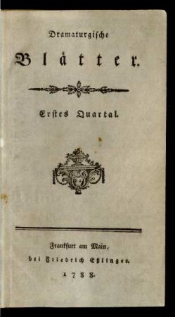 1. Quartal: Dramaturgische Blätter