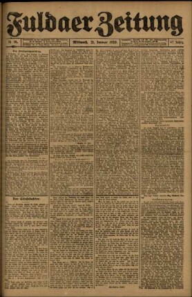 Ausgabe vom Mittwoch, den 21. Januar 1920.
