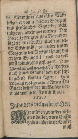 XXXIi. Insonders vielgeehrter Herr