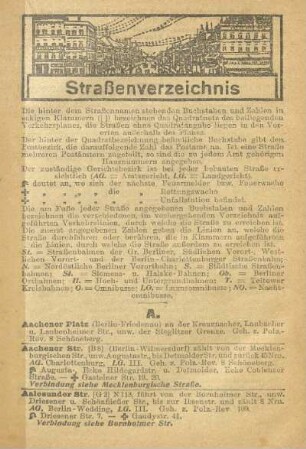 Straßenverzeichnis