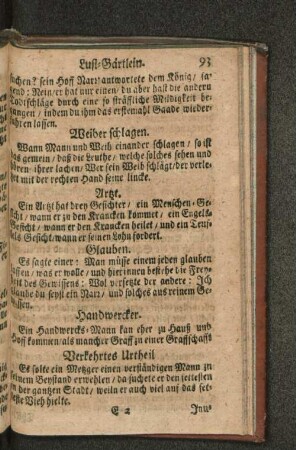 Weiber schlagen. [u. a.]