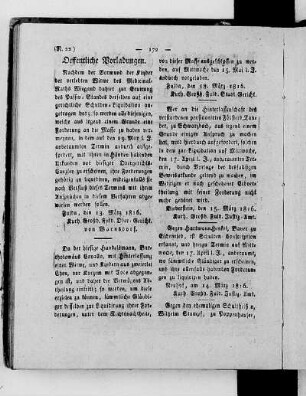 [Num. 22. Haupttitelseite fehlt.], Ausgabe vom 23. März 1816