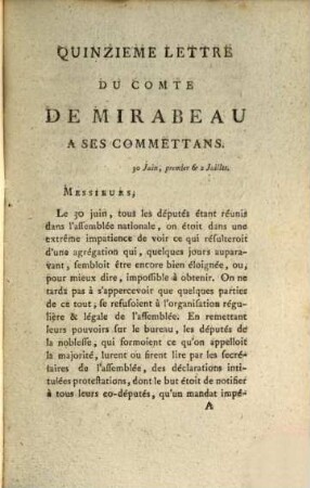 Le courier de Provence. 1789, 15 = 30 Juin, premier & 2 Juillet