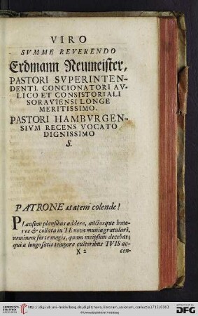 Viro summe reverendo Erdmann Neumeister […]