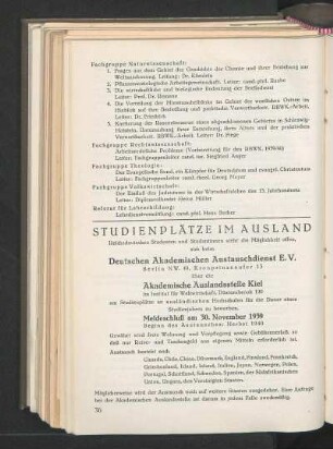Studienplätze im Ausland