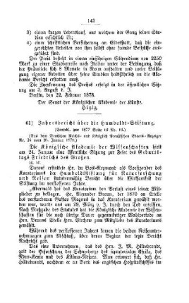 Jahresbericht über die Humboldt-Stiftung : [II. Akademien, etc.]