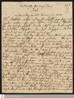 Reisetagebuch von Gottfried Wilhelm Obuch, Johann Christian Wiedebrock und Johann Balthasar Kohlhoff.
