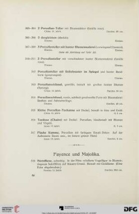 Fayence und Majolika (Nr. 318-366)