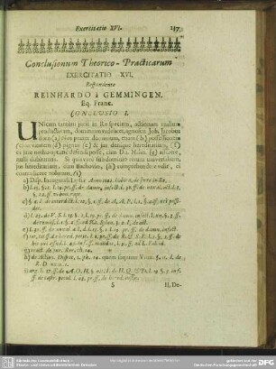 Exercitatio XVI. Respondente Reinhardo à Gemmingen. Eq. Franc.