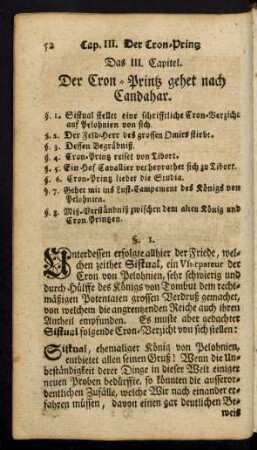 Das III. Capitel. Der Cron-Printz gehet nach Candahar.