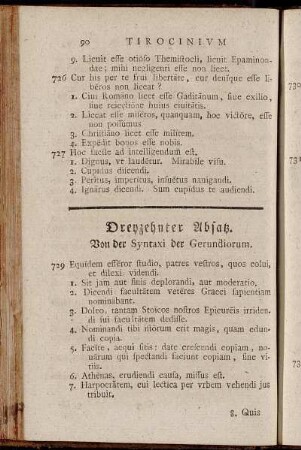 Dreyzehnter Absatz. Von der Syntaxi der Gerundiorum. - Vierzehnter Absatz. Von der Syntaxi der Supinorum.