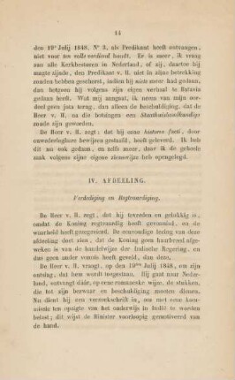 IV. [III.] Afdeeling. Verdediging en regtvaardiging