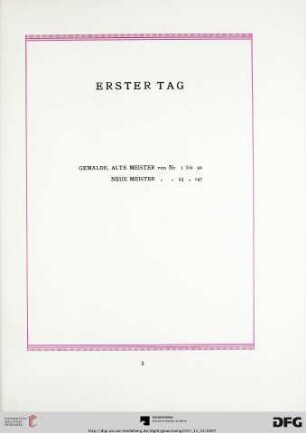 Erster Tag (Nr. 1-147)