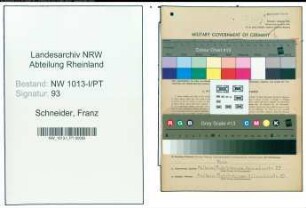Entnazifizierung Franz Schneider , geb. 11.12.1921 (Schneider)
