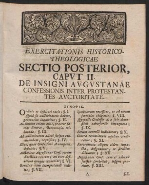 Exercitationis Historico-Theologicae Sectio Posterior, Caput II.