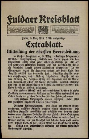 Ausgabe vom Freitag, den 05. März 1915.
