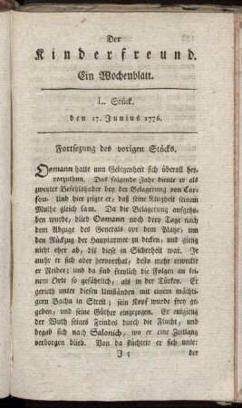 L. Stück den 17. Junius 1776