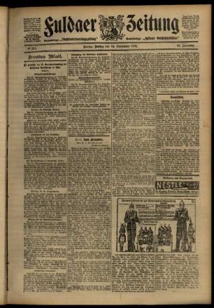 Zweite Ausgabe vom Freitag, den 14. September 1906.