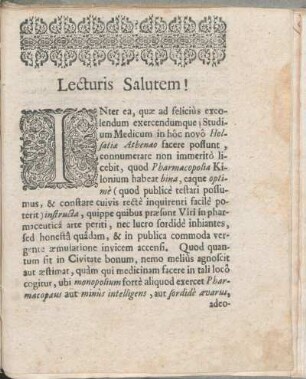 Lecturis Salutem!