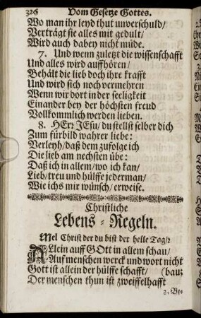 Christliche Lebens-Regeln.